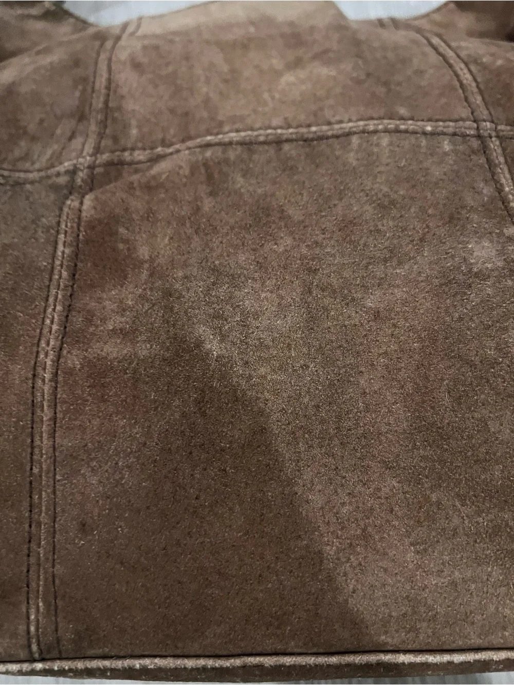 Braciano Brown Suede Hobo Bag with Brass Hardware